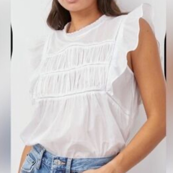Rails Bright White Filomena Flutter Sleeve Blouse - Picture 2 of 13